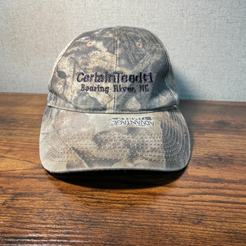 Vintage CertainTeed Roaring River NC Advantage Timber Camo Snapback Hat